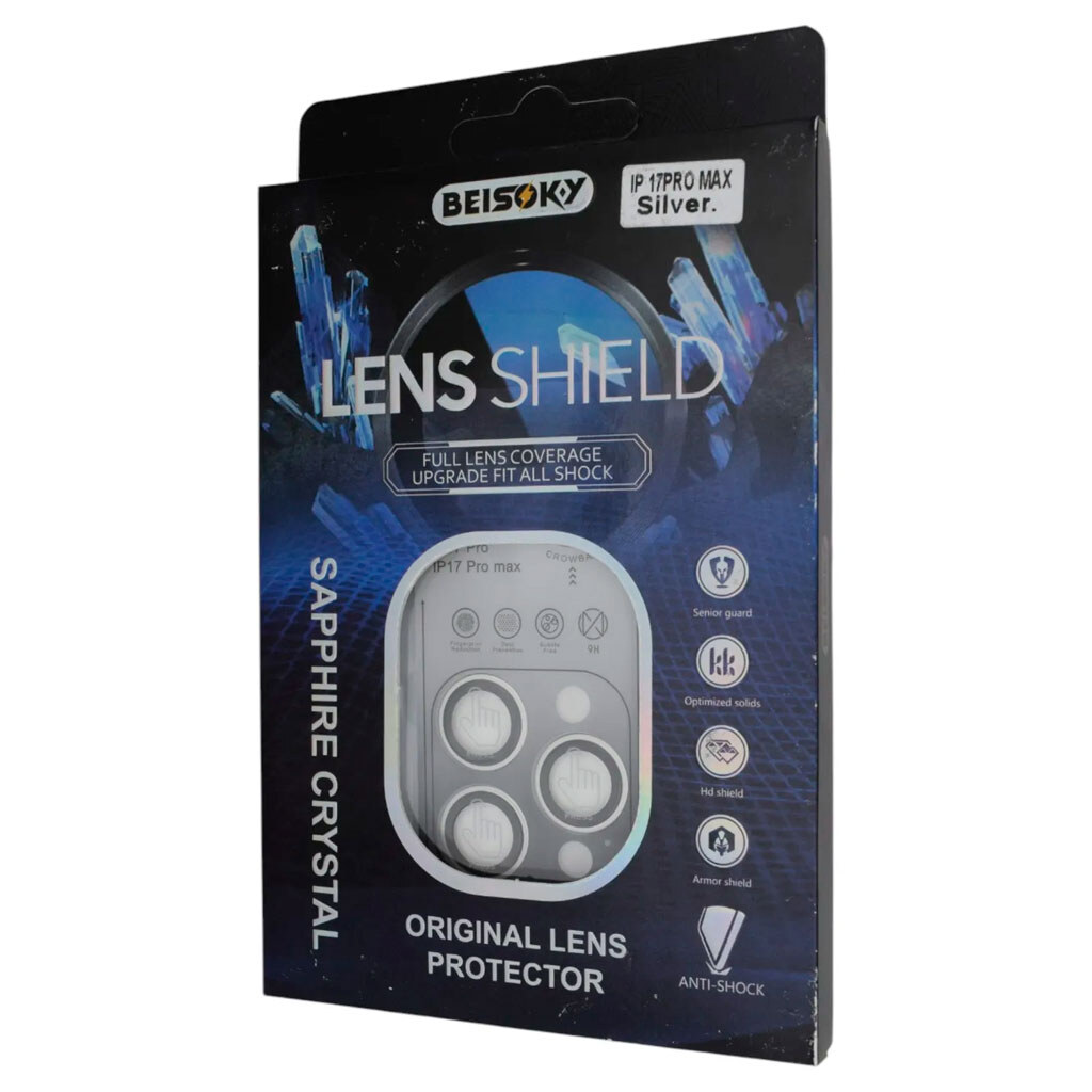 Защитное стекло камеры Apple iPhone 17 Pro / iPhone 17 Pro Max, BEISOKY PVD, Серебряный - № 1 Защитное стекло камеры Apple iPhone 17 Pro / iPhone 17 Pro Max, BEISOKY PVD, Серебряный - № 1