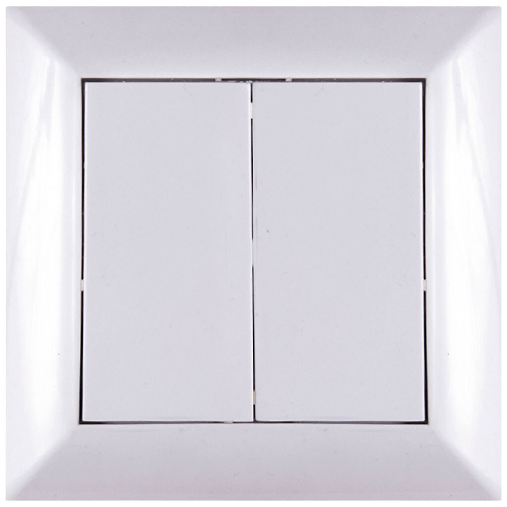 Вимикач двоклавішний вбудований LUNO білий - № 1 Вимикач двоклавішний вбудований LUNO білий - № 1