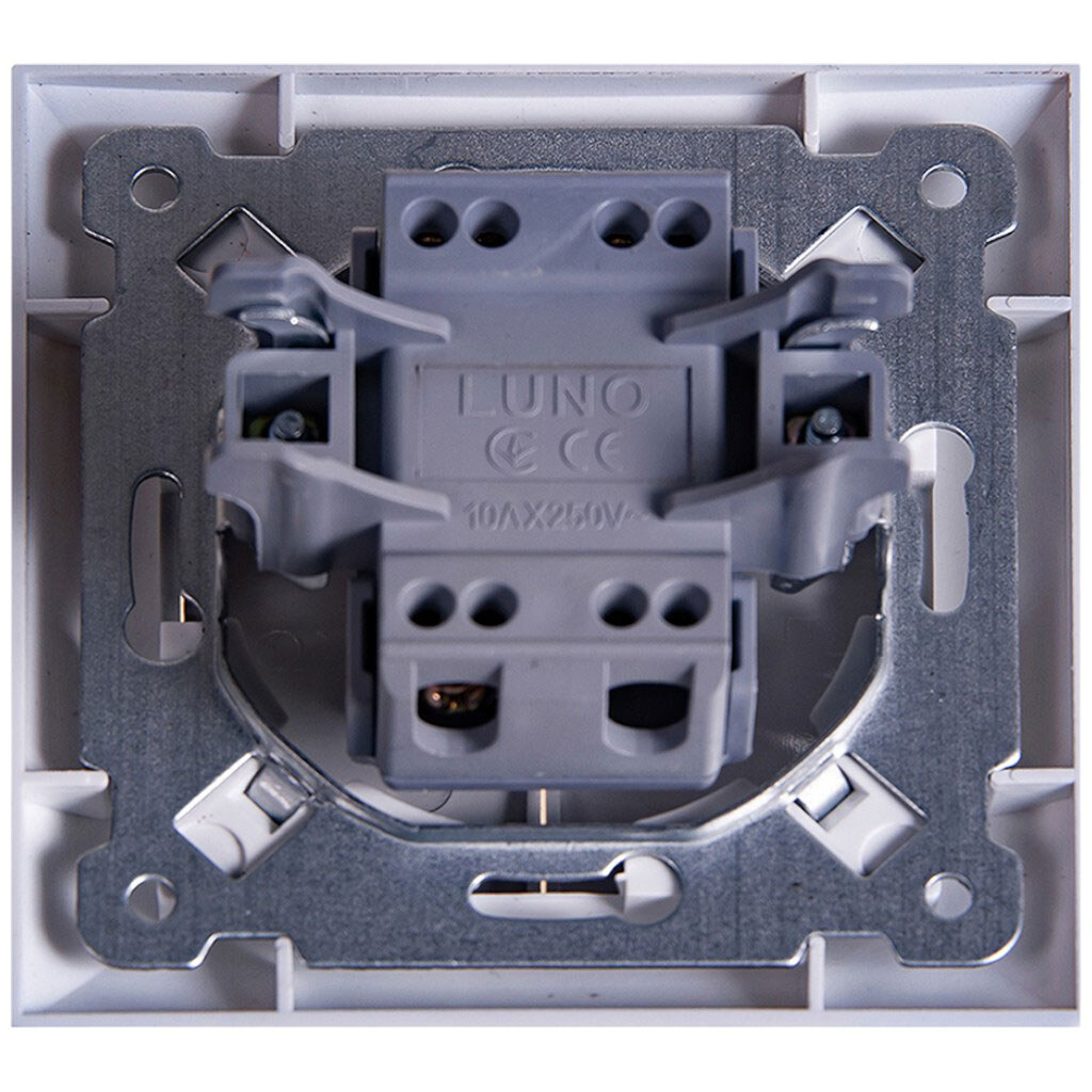 Вимикач двоклавішний вбудований LUNO білий - № 2 Вимикач двоклавішний вбудований LUNO білий - № 2