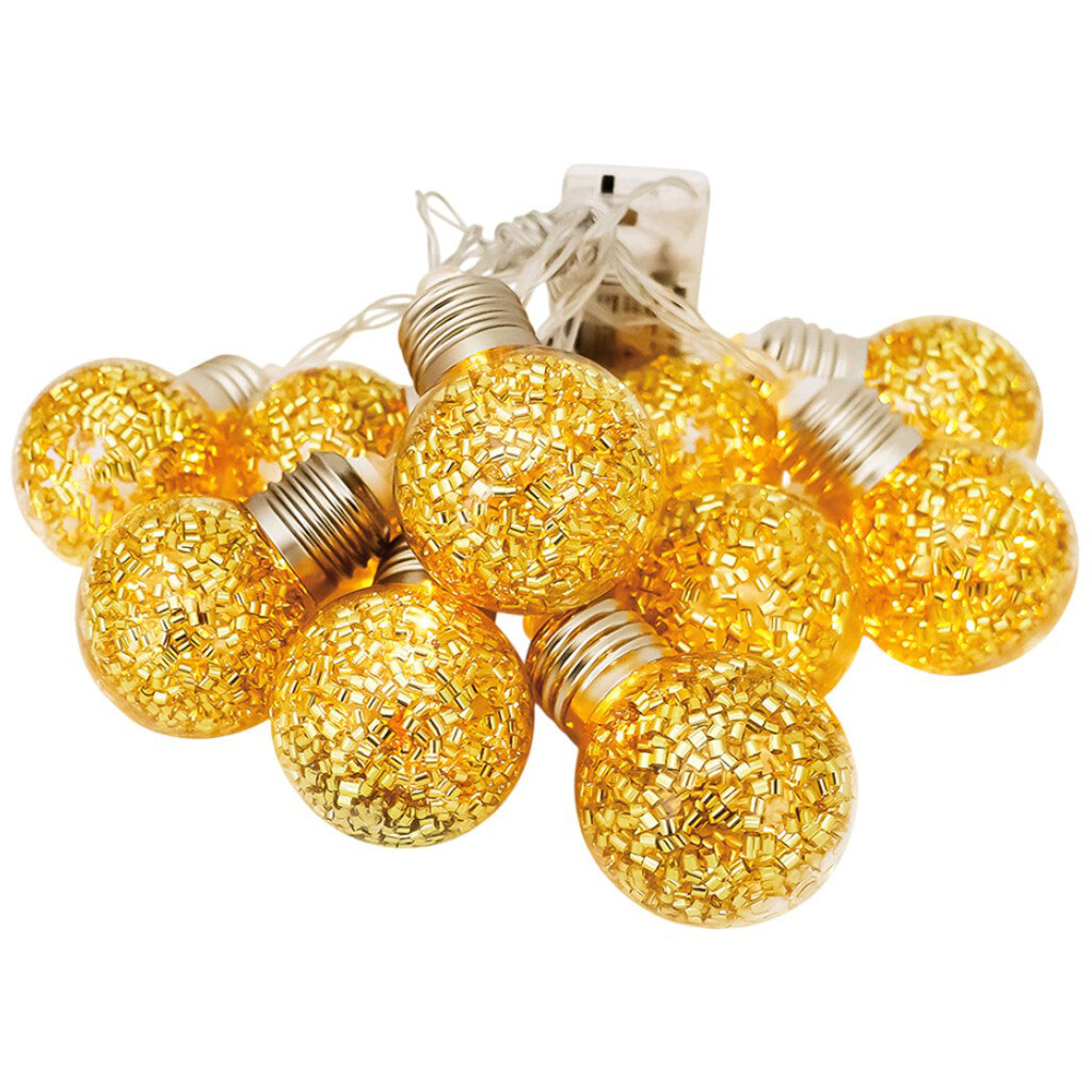 Гирлянда декоративная на батарейках "Лампочки с блестками", 10 ламп., Mirko - № 1 Гирлянда декоративная на батарейках "Лампочки с блестками", 10 ламп., Mirko - № 1