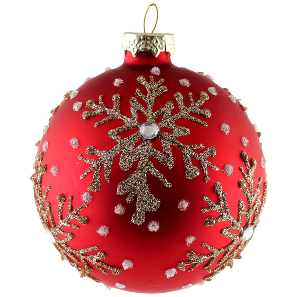 Кулька ялинкова скляна з візерунком, d=8 см - № 1 Кулька ялинкова скляна з візерунком, d=8 см - № 1