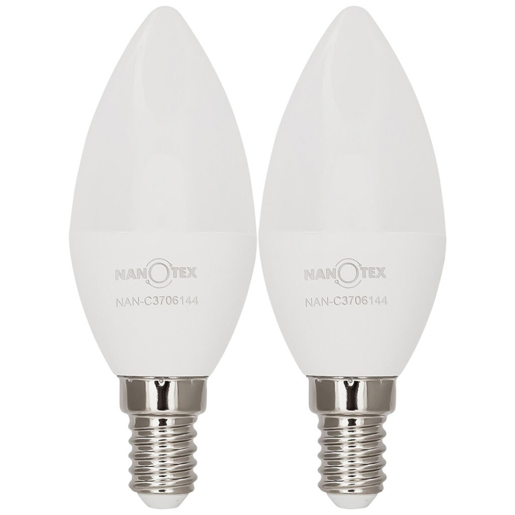 Набір ламп LED NANOTEX C37 6 Вт E14 4100 K 220 В, 2 шт/уп - № 1 Набір ламп LED NANOTEX C37 6 Вт E14 4100 K 220 В, 2 шт/уп - № 1