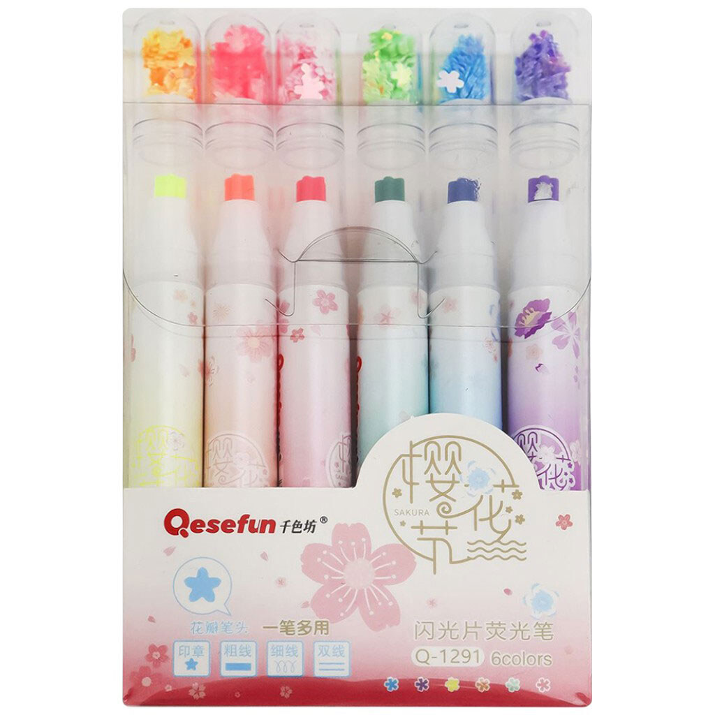 Набір маркерів кольорових з декоративним корпусом, 6 шт - № 1 Набір маркерів кольорових з декоративним корпусом, 6 шт - № 1