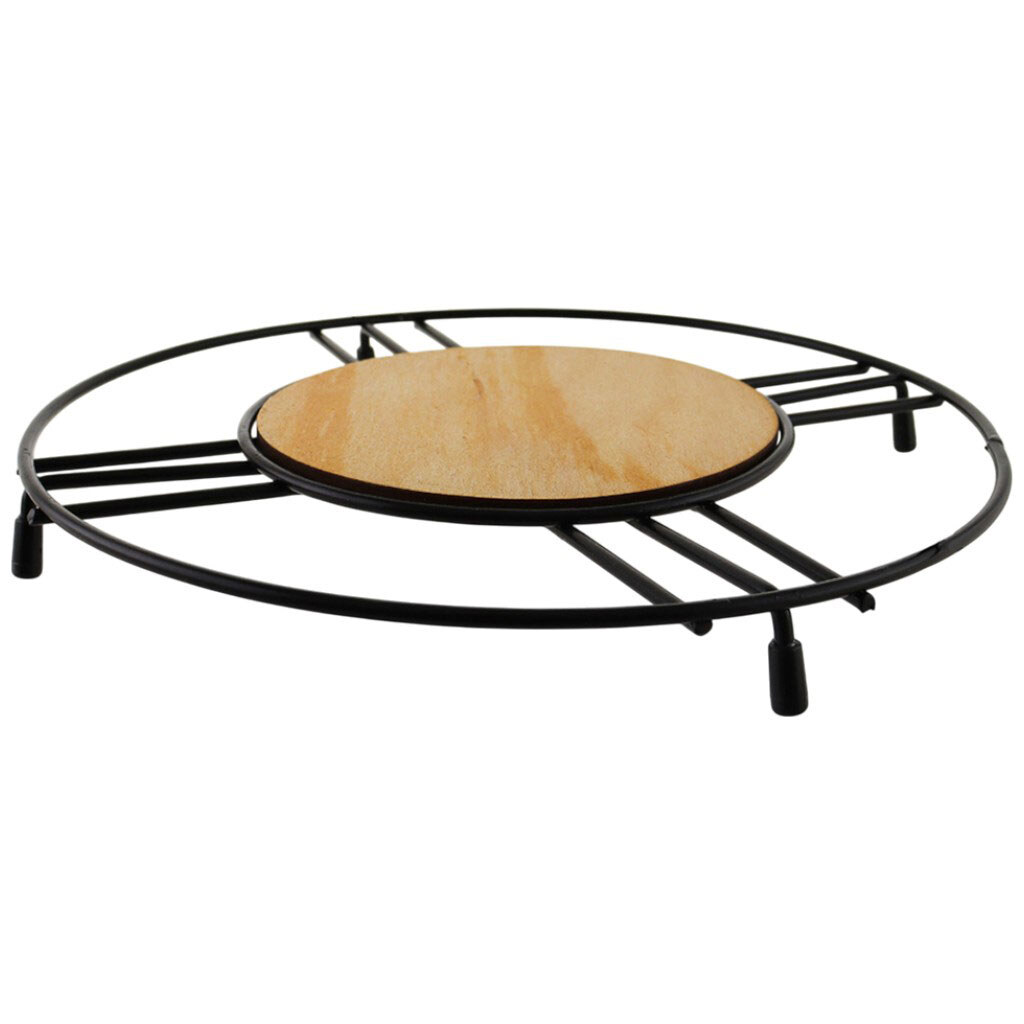 Підставка під гаряче металева кругла з дерев'яною основою VERBA - № 2 Підставка під гаряче металева кругла з дерев'яною основою VERBA - № 2