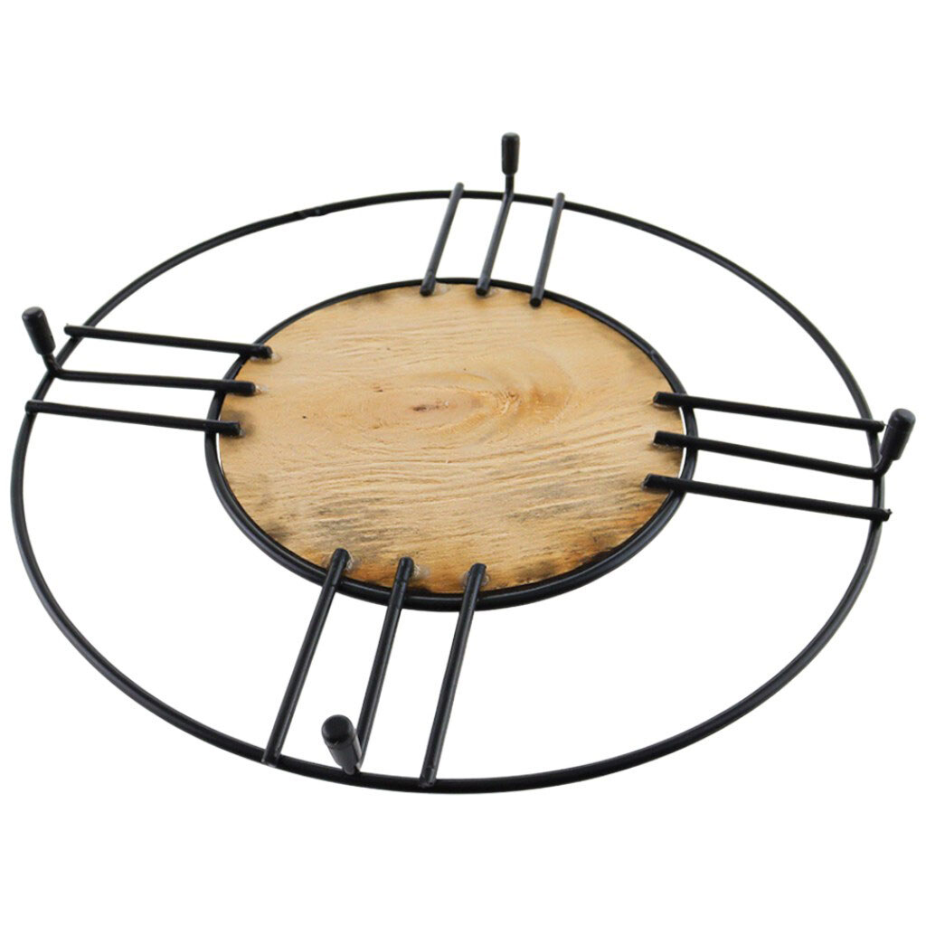 Підставка під гаряче металева кругла з дерев'яною основою VERBA - № 3 Підставка під гаряче металева кругла з дерев'яною основою VERBA - № 3
