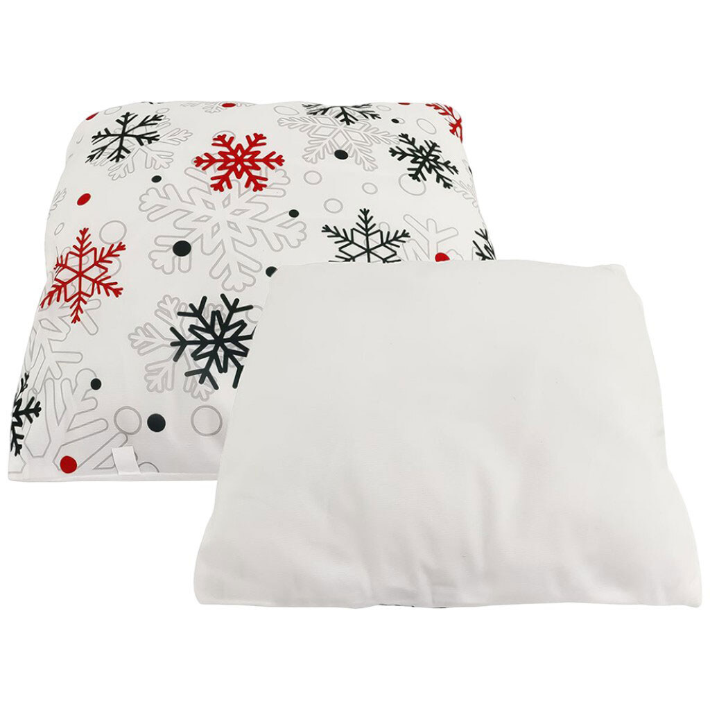 Подушка декоративная квадратная с принтом "Снежинки", 40х40 см - № 2 Подушка декоративная квадратная с принтом "Снежинки", 40х40 см - № 2