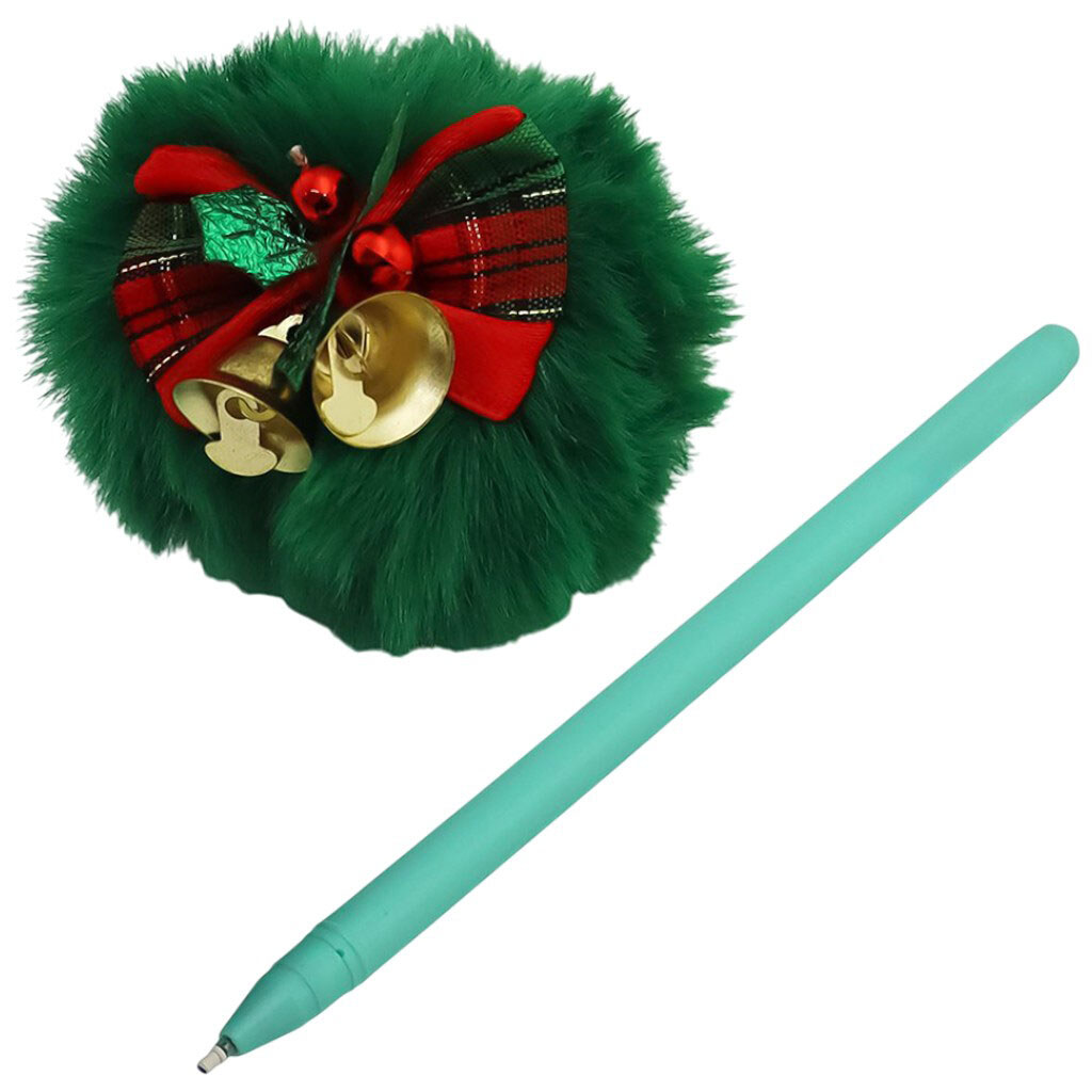 Ручка гелевая с пушистым помпоном и колокольчиком микс - № 2 Ручка гелевая с пушистым помпоном и колокольчиком микс - № 2