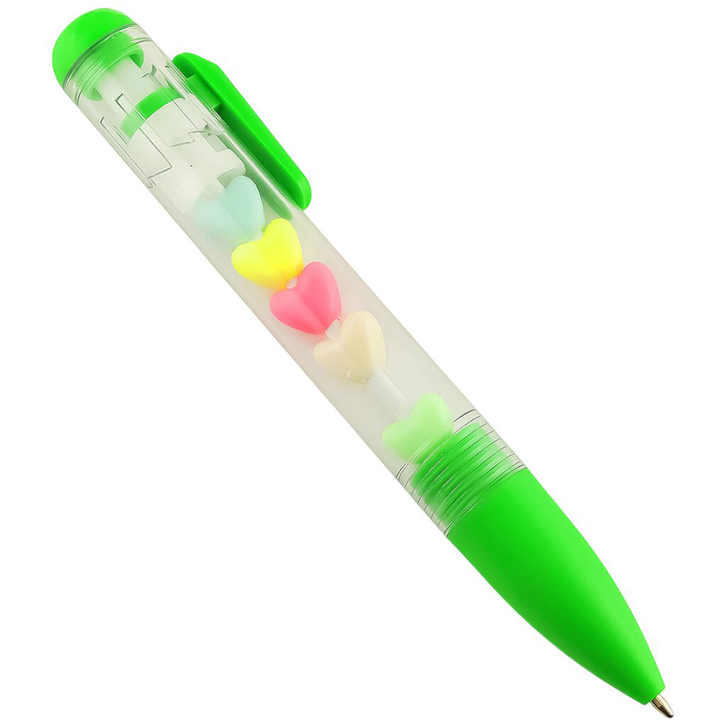 Ручка шариковая с декорацией в корпусе "Сердца" синяя - № 2 Ручка шариковая с декорацией в корпусе "Сердца" синяя - № 2