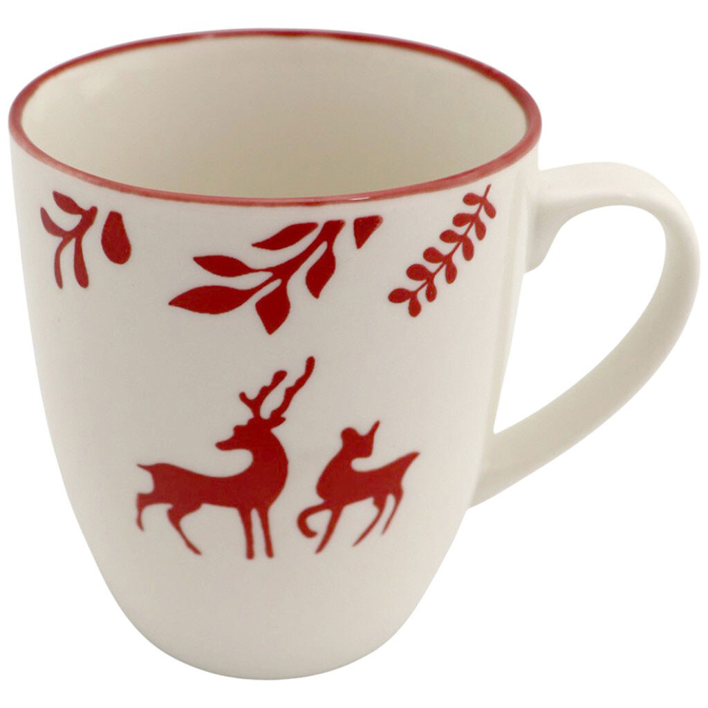 Чашка фарфоровая белая с рисунком "Олени", 285 мл - № 2 Чашка фарфоровая белая с рисунком "Олени", 285 мл - № 2