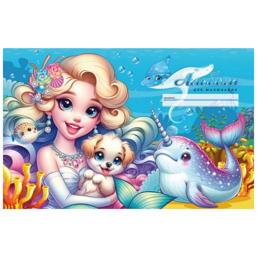 Альбом для рисования "РУСАЛОЧКА", 100г, на скобе, 202х292 мм, 16 лист, Art Studio Of Happiness - № 1 Альбом для рисования "РУСАЛОЧКА", 100г, на скобе, 202х292 мм, 16 лист, Art Studio Of Happiness - № 1