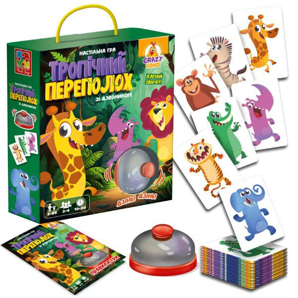 Игра настольная с колокольчиком "Тропический переполох", Vladi Toys - № 2 Игра настольная с колокольчиком "Тропический переполох", Vladi Toys - № 2