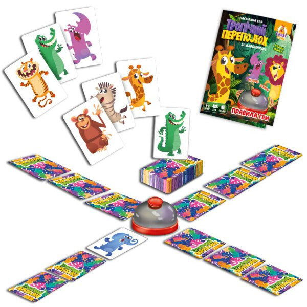 Игра настольная с колокольчиком "Тропический переполох", Vladi Toys - № 3 Игра настольная с колокольчиком "Тропический переполох", Vladi Toys - № 3
