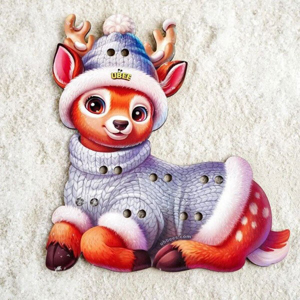 Деревянная игрушка-шнуровка "Олененок", Qbee - № 2 Деревянная игрушка-шнуровка "Олененок", Qbee - № 2