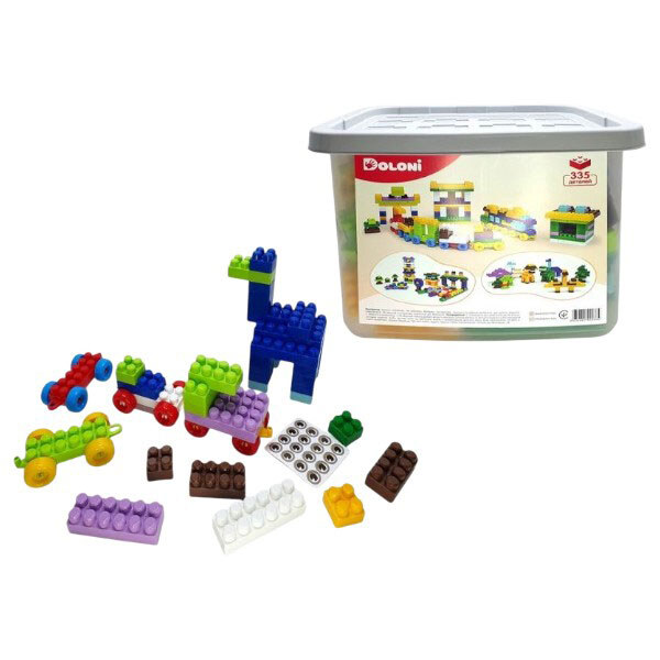 Конструктор "Паркінг/Трек/Залізниця/Динозаври", 335 деталей у контейнері для зберігання, Doloni - № 2 Конструктор "Паркінг/Трек/Залізниця/Динозаври", 335 деталей у контейнері для зберігання, Doloni - № 2
