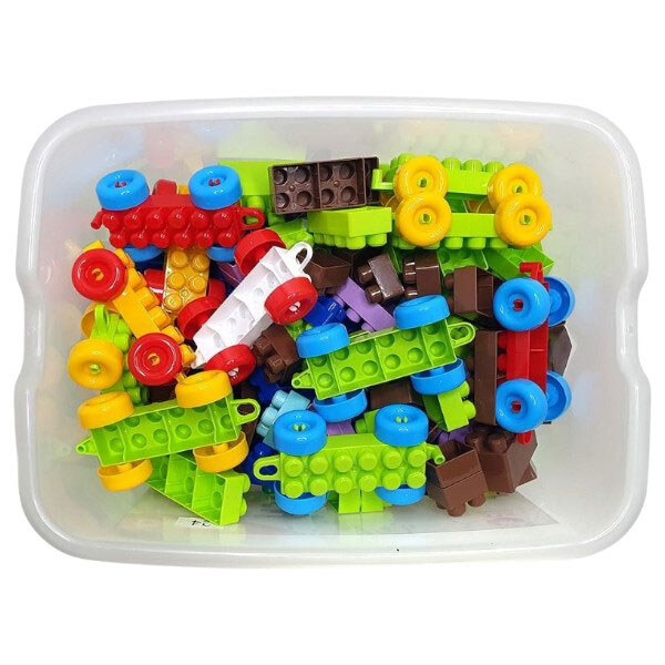 Конструктор "Паркінг/Трек/Залізниця/Динозаври", 335 деталей у контейнері для зберігання, Doloni - № 3 Конструктор "Паркінг/Трек/Залізниця/Динозаври", 335 деталей у контейнері для зберігання, Doloni - № 3
