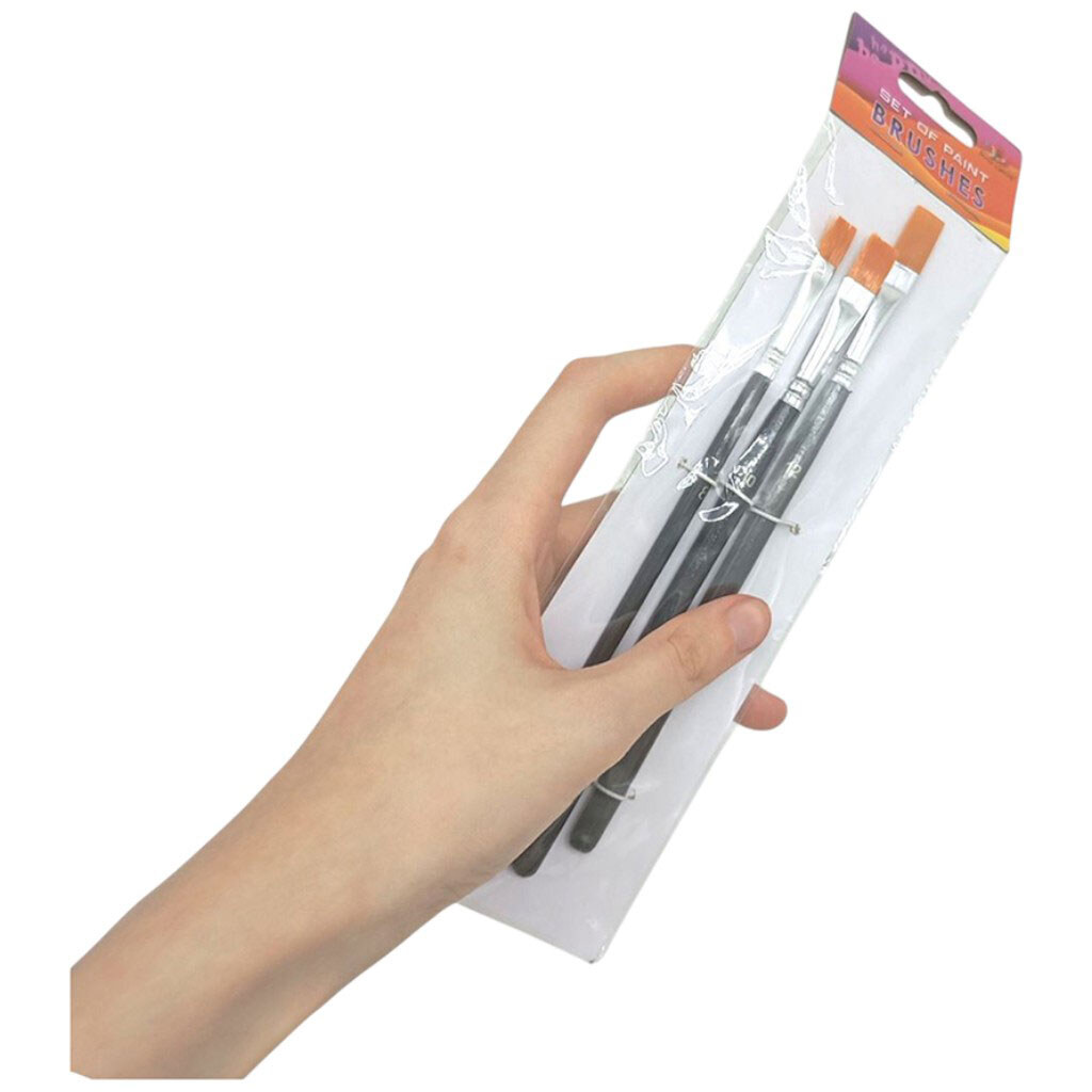 Набор кистей для рисования "Щетина", размер 8, 10, 12, 3шт. в пакете, круглая головка, деревянная р-ка, Art Studio Of Happiness - № 2 Набор кистей для рисования "Щетина", размер 8, 10, 12, 3шт. в пакете, круглая головка, деревянная р-ка, Art Studio Of Happiness - № 2