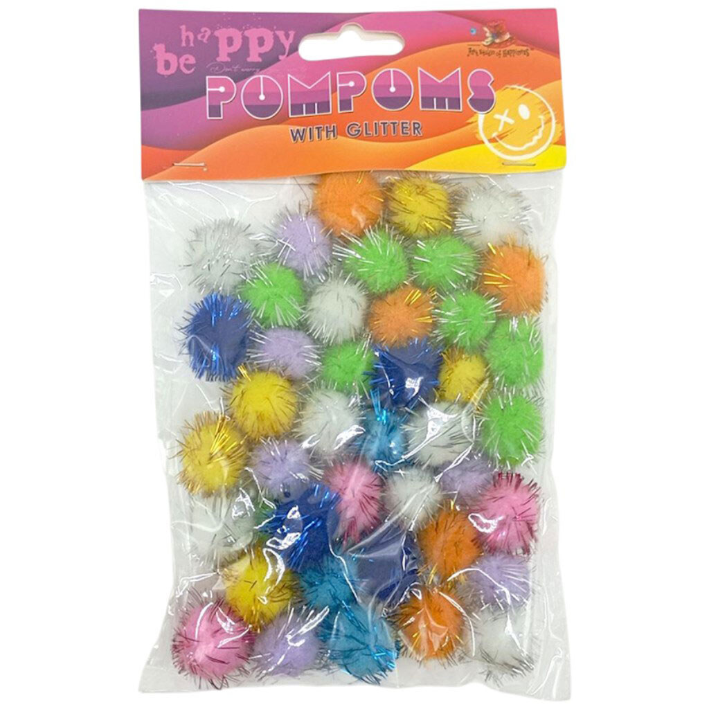 Помпони блискучі, 18мм, 8 кольорів, 40шт., Art Studio Of Happiness - № 1 Помпони блискучі, 18мм, 8 кольорів, 40шт., Art Studio Of Happiness - № 1