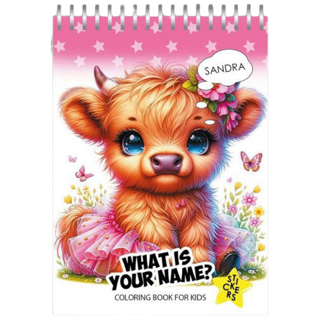 Раскраска с наклейками "WHAT IS YOU NAME?", 105 х 148 мм.12 ар., Art Studio Of Happiness - № 1 Раскраска с наклейками "WHAT IS YOU NAME?", 105 х 148 мм.12 ар., Art Studio Of Happiness - № 1