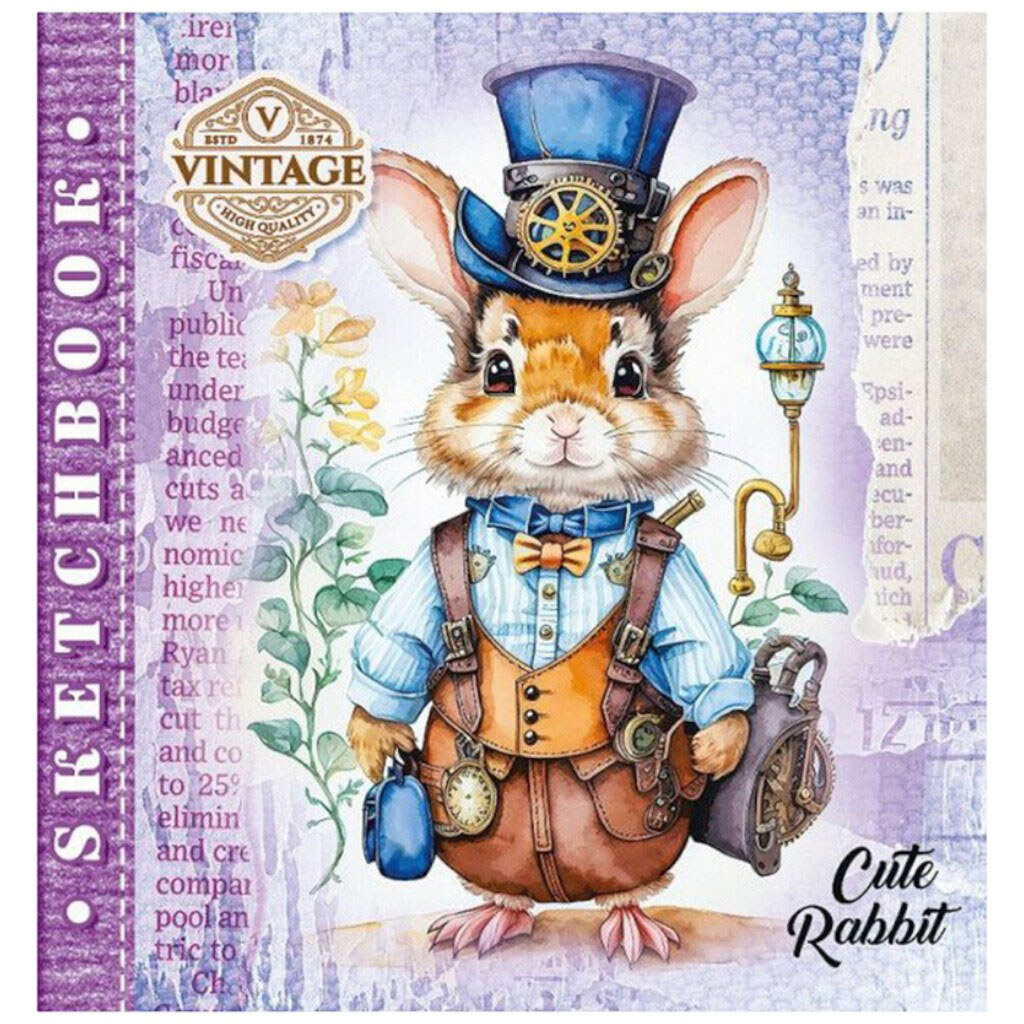 Скетчбук "CUTE RABBIT", 36 аркушів, Bourgeois - № 1 Скетчбук "CUTE RABBIT", 36 аркушів, Bourgeois - № 1