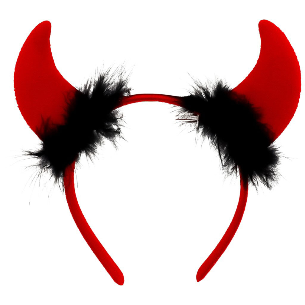 Обруч для волос карнавальный "Рожки", с пушистым декором - № 1 Обруч для волос карнавальный "Рожки", с пушистым декором - № 1