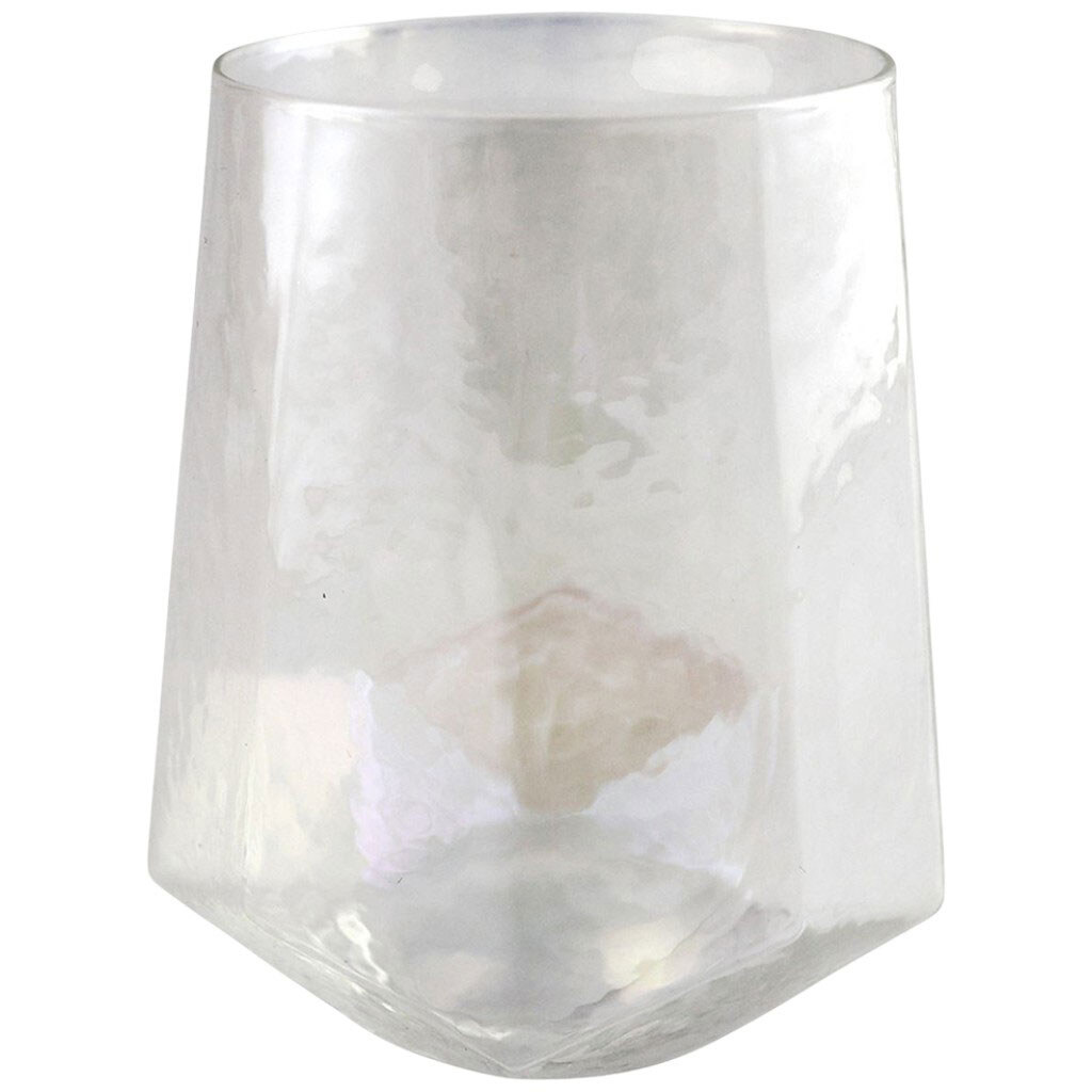 Склянка низька фігурна ребриста перламутрова - № 2 Склянка низька фігурна ребриста перламутрова - № 2