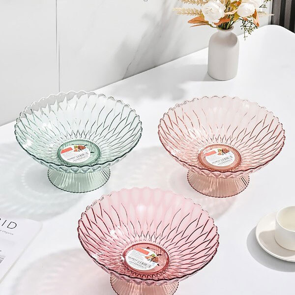 Фруктовниця пластикова кругла на ніжці мікс, 25х11,5 см - № 3 Фруктовниця пластикова кругла на ніжці мікс, 25х11,5 см - № 3