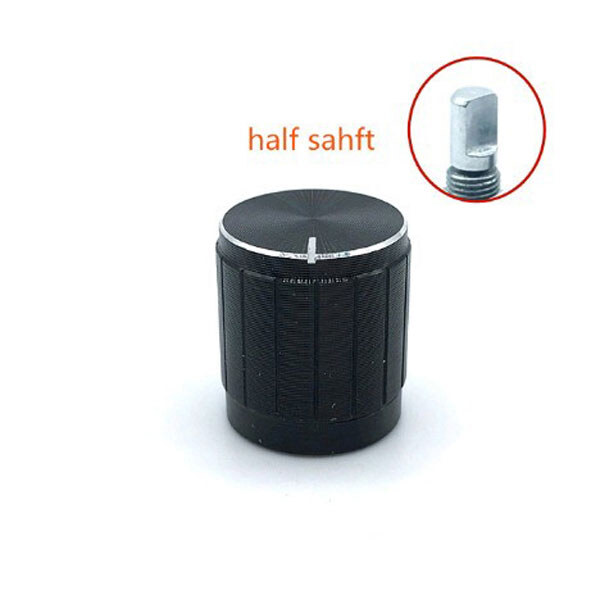 Ручки для потенціометрів KNOB-D-SHAFT-AL-15X17X6-BLACK - № 1 Ручки для потенціометрів KNOB-D-SHAFT-AL-15X17X6-BLACK - № 1