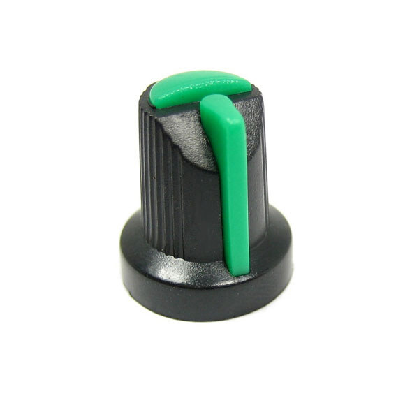Ручки для потенціометрів KNOB-PLB-15X15.5X6-GREEN - № 1 Ручки для потенціометрів KNOB-PLB-15X15.5X6-GREEN - № 1