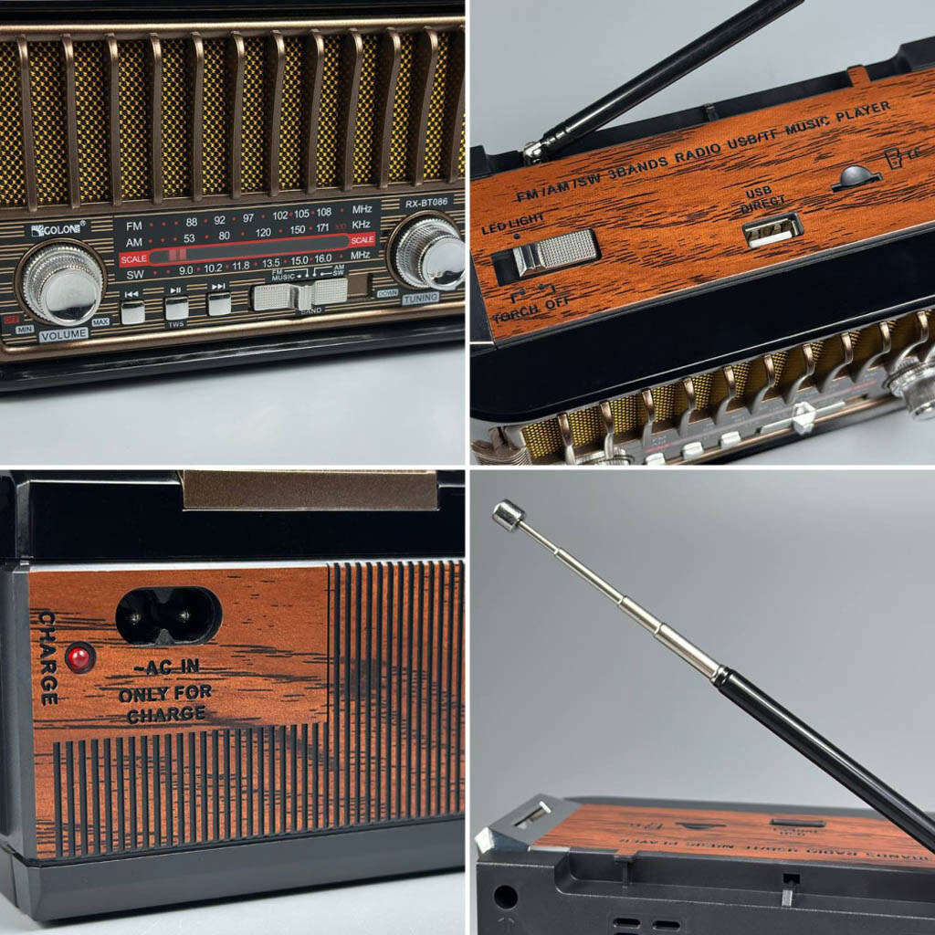 Радіоприймач Golon RX-BT086, Золотий - № 5 Радіоприймач Golon RX-BT086, Золотий - № 5