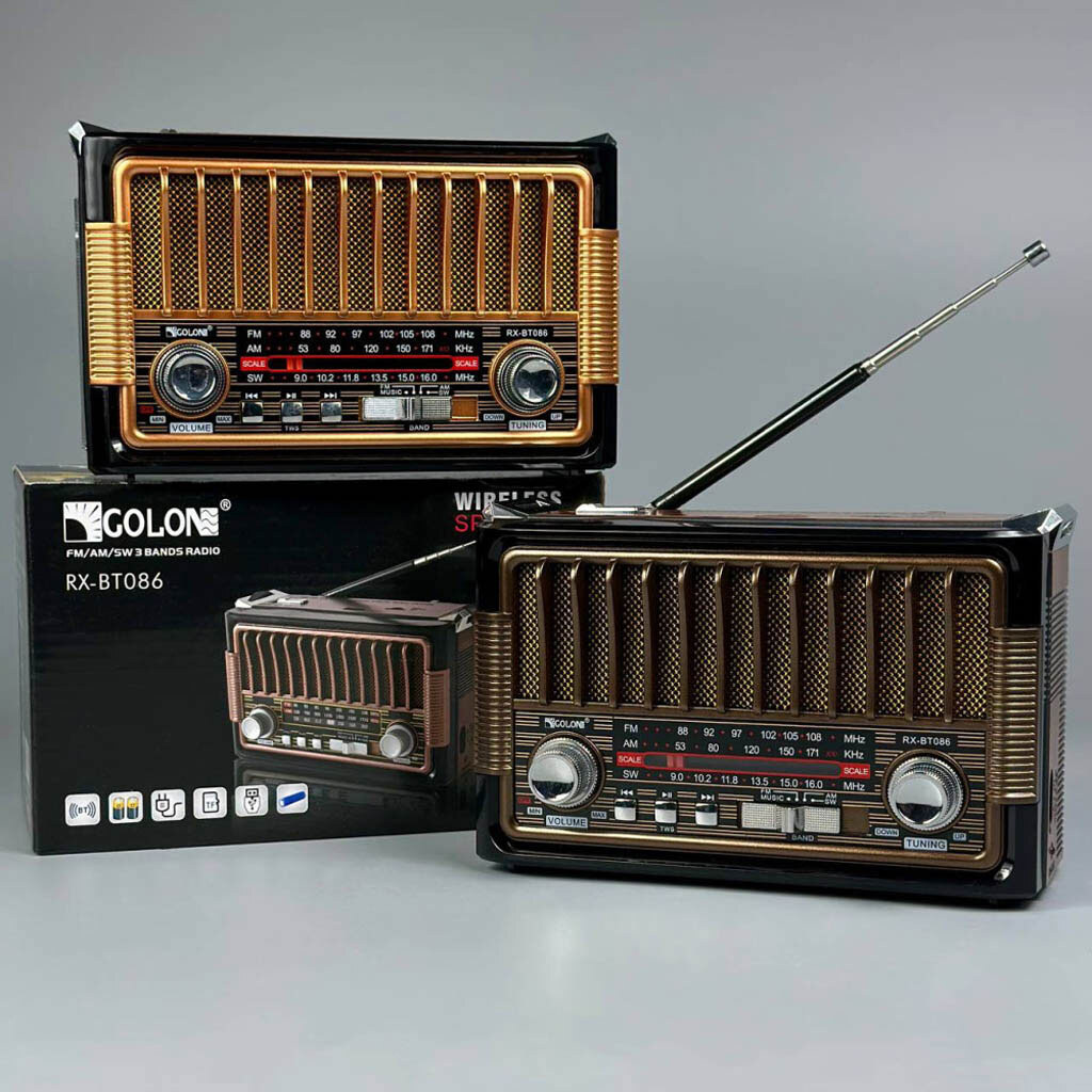 Радіоприймач Golon RX-BT086, Золотий - № 7 Радіоприймач Golon RX-BT086, Золотий - № 7