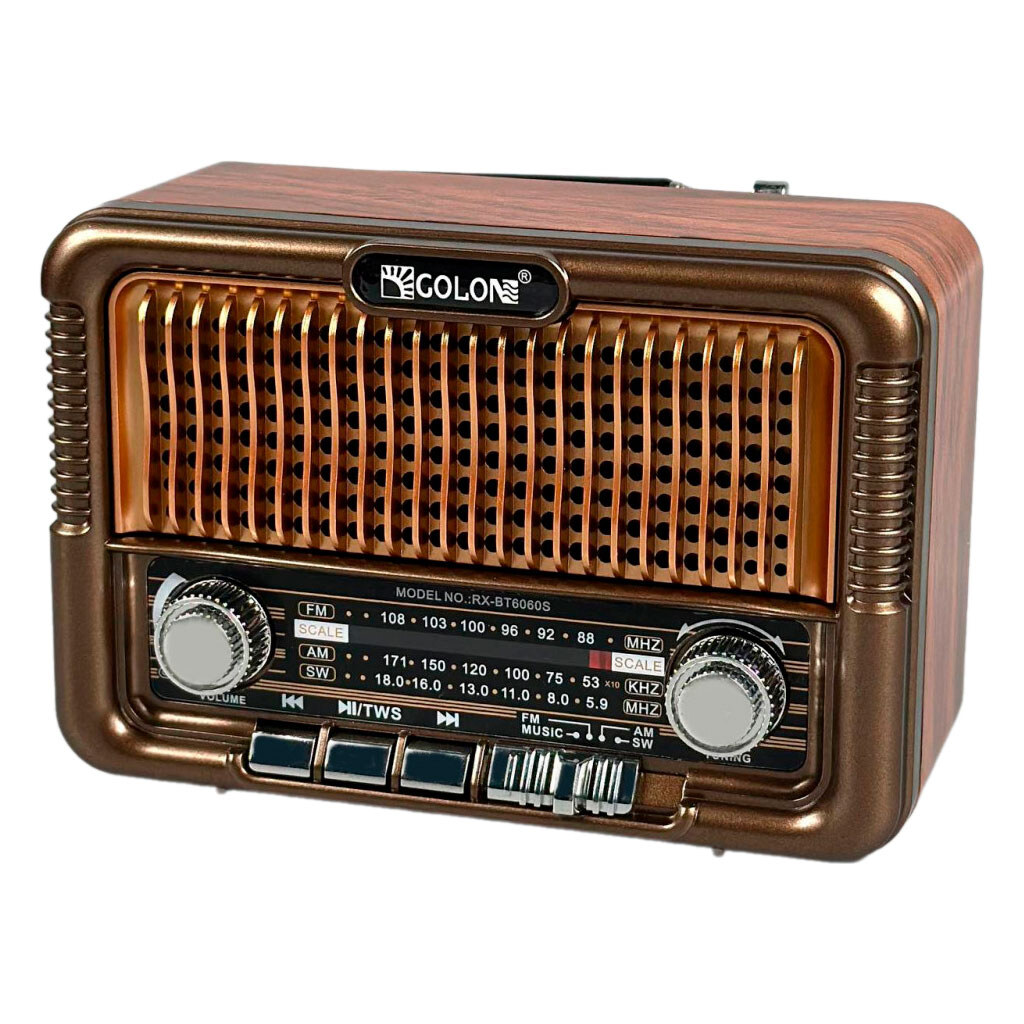 Радиоприемник Golon RX-BT6060S, Коричневый - № 1 Радиоприемник Golon RX-BT6060S, Коричневый - № 1