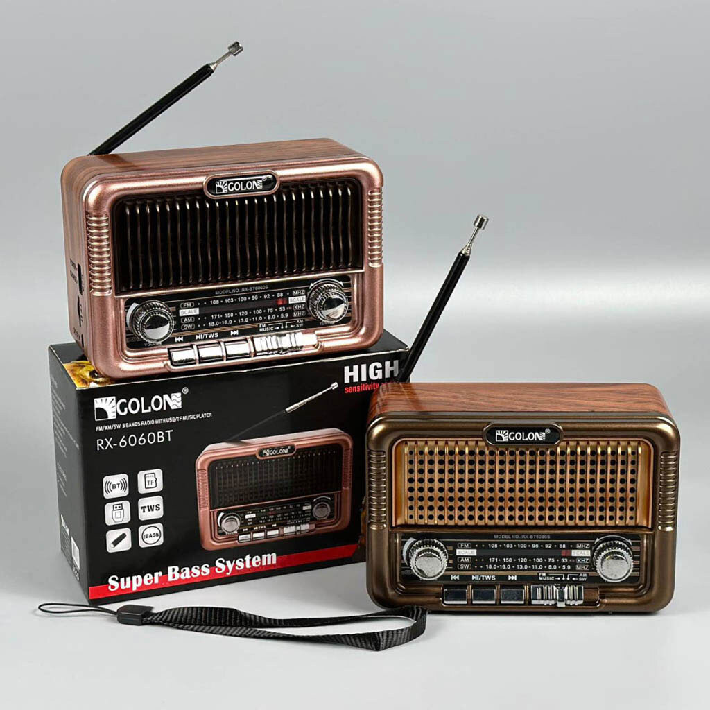 Радиоприемник Golon RX-BT6060S, Коричневый - № 8 Радиоприемник Golon RX-BT6060S, Коричневый - № 8