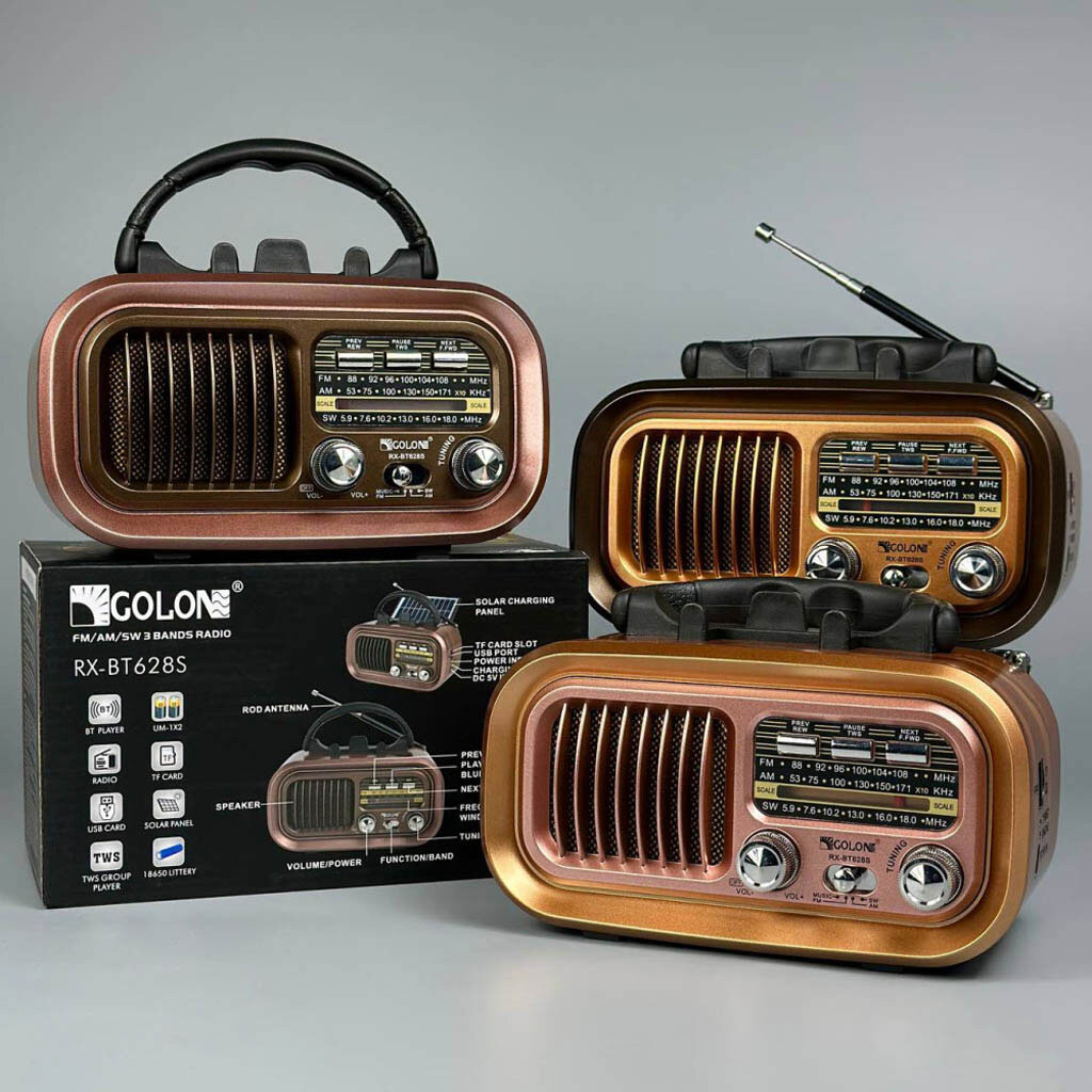 Радиоприемник Golon RX-BT628S, Коричневый - № 7 Радиоприемник Golon RX-BT628S, Коричневый - № 7