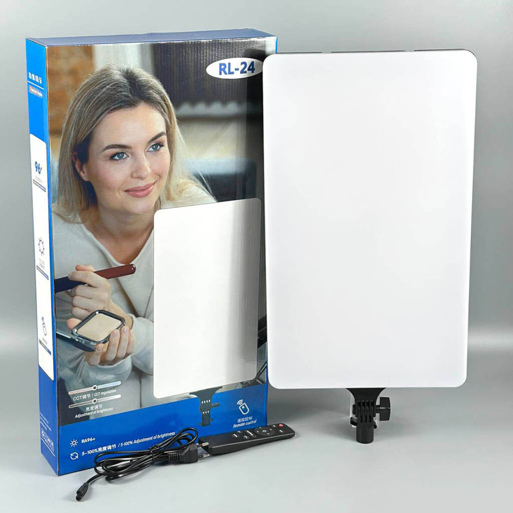 Прямокутна LED лампа Ring Light RL-24, Чорний - № 9 Прямокутна LED лампа Ring Light RL-24, Чорний - № 9