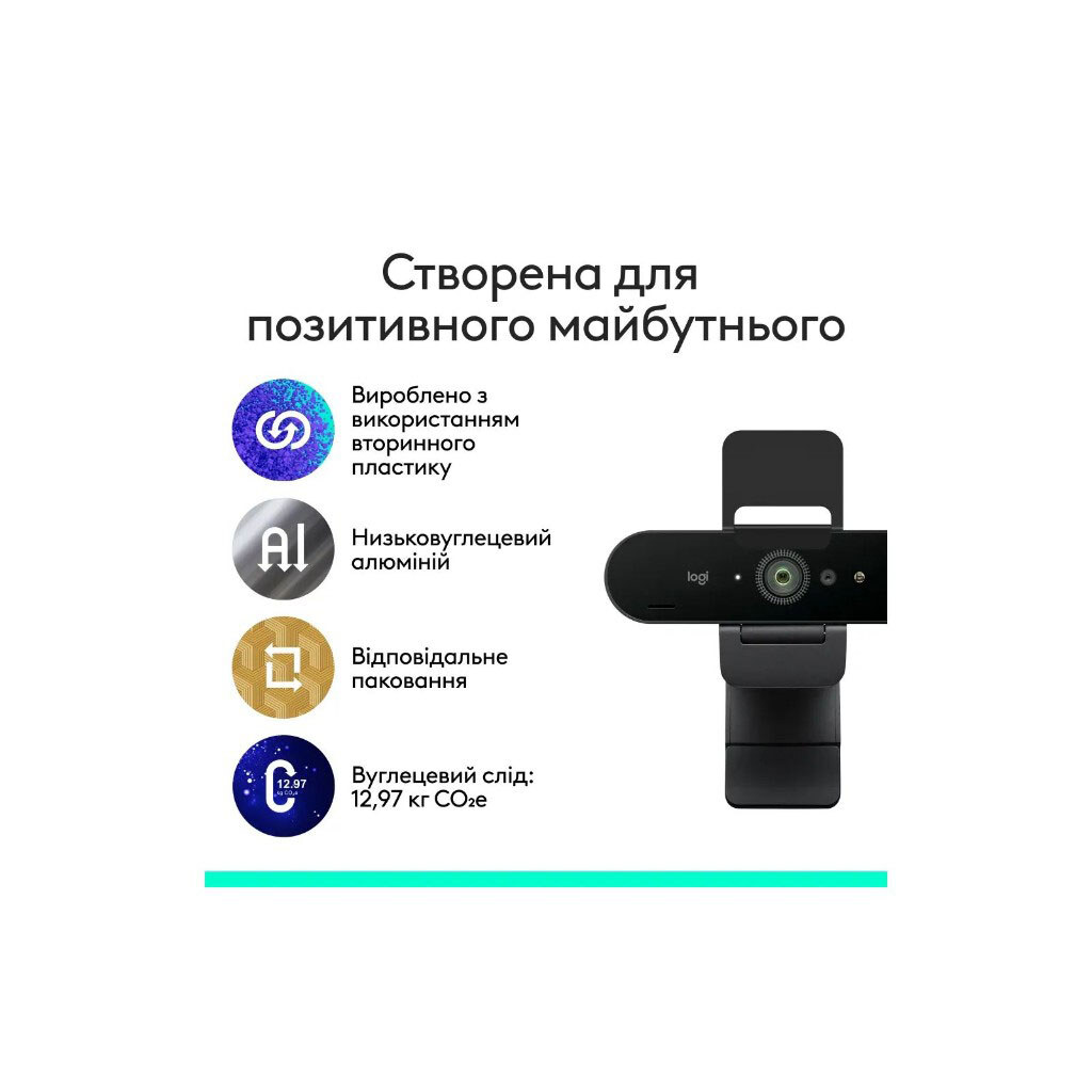 Веб-камера Logitech Brio 4K, Чорний - № 6 Веб-камера Logitech Brio 4K, Чорний - № 6