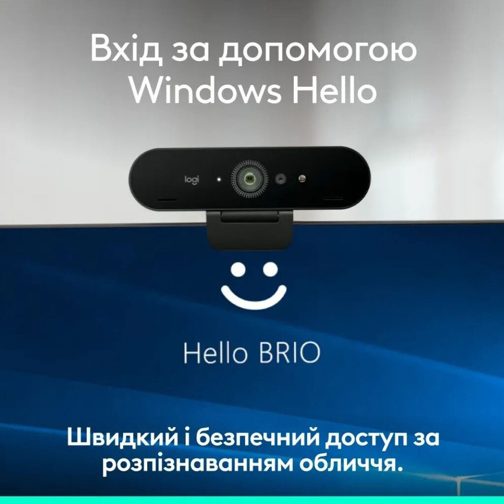 Веб-камера Logitech Brio 4K, Чорний - № 12 Веб-камера Logitech Brio 4K, Чорний - № 12