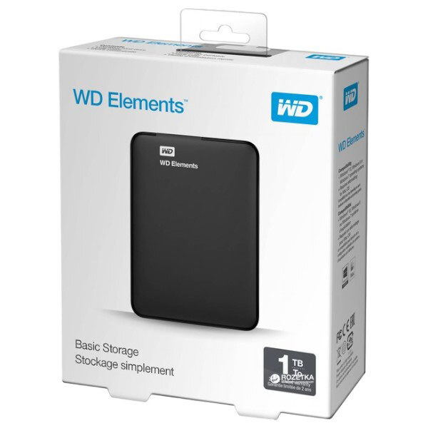 HDD-накопичувач WD Elements, 1 Тб., Чорний - № 7 HDD-накопичувач WD Elements, 1 Тб., Чорний - № 7