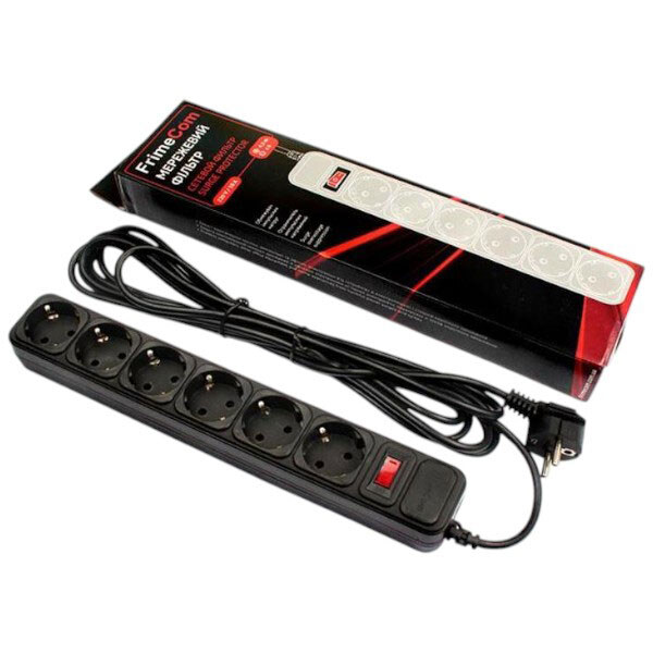 Сетевой удлинитель FrimeCom FC-B4006W, 1.8 м., Черный - № 1 Сетевой удлинитель FrimeCom FC-B4006W, 1.8 м., Черный - № 1