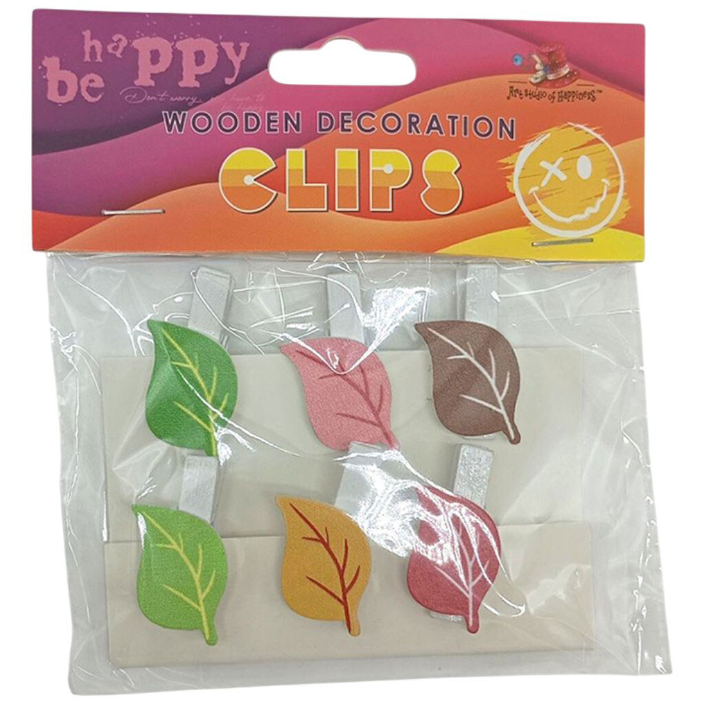 Дерев'яні декоративні затискачі, 6шт, Art Studio Of Happiness - № 1 Дерев'яні декоративні затискачі, 6шт, Art Studio Of Happiness - № 1