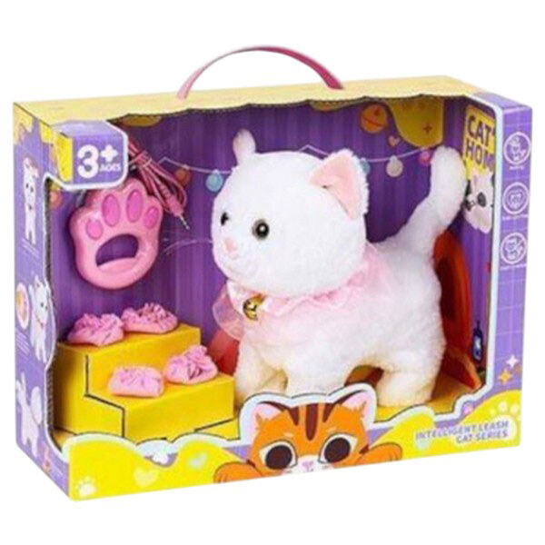 Любимец "Кот", ходит, звуки, аксессуары, на поводке, двигает хвостиком, сенсорные участки, реагирует на плеск в ладони, на батарейках, в коробке, Mic - № 2 Любимец "Кот", ходит, звуки, аксессуары, на поводке, двигает хвостиком, сенсорные участки, реагирует на плеск в ладони, на батарейках, в коробке, Mic - № 2