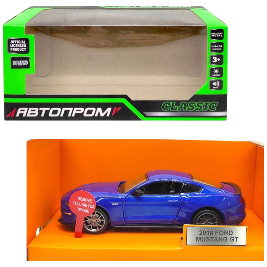 Машина металева 1:34 "Ford Mustang GT", Автопром - № 1 Машина металева 1:34 "Ford Mustang GT", Автопром - № 1
