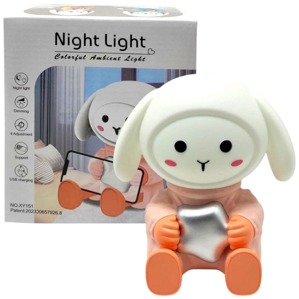 Нічник-підставка для смартфона "Зайчик космонавт", Mic - № 1 Нічник-підставка для смартфона "Зайчик космонавт", Mic - № 1