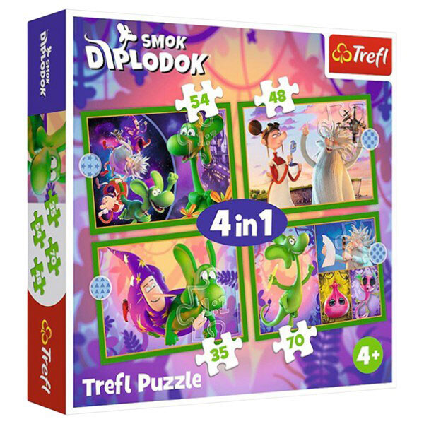 Пазлы 4в1 "Дино Диплодок", Trefl - № 1 Пазлы 4в1 "Дино Диплодок", Trefl - № 1