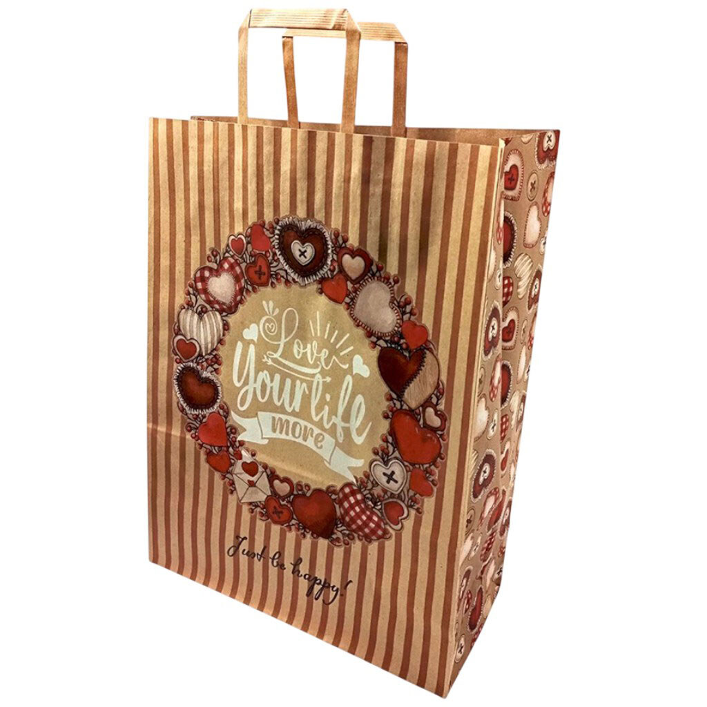 Пакет бумажный с ручками, бурый, 32х15х42см, Bourgeois - № 1 Пакет бумажный с ручками, бурый, 32х15х42см, Bourgeois - № 1