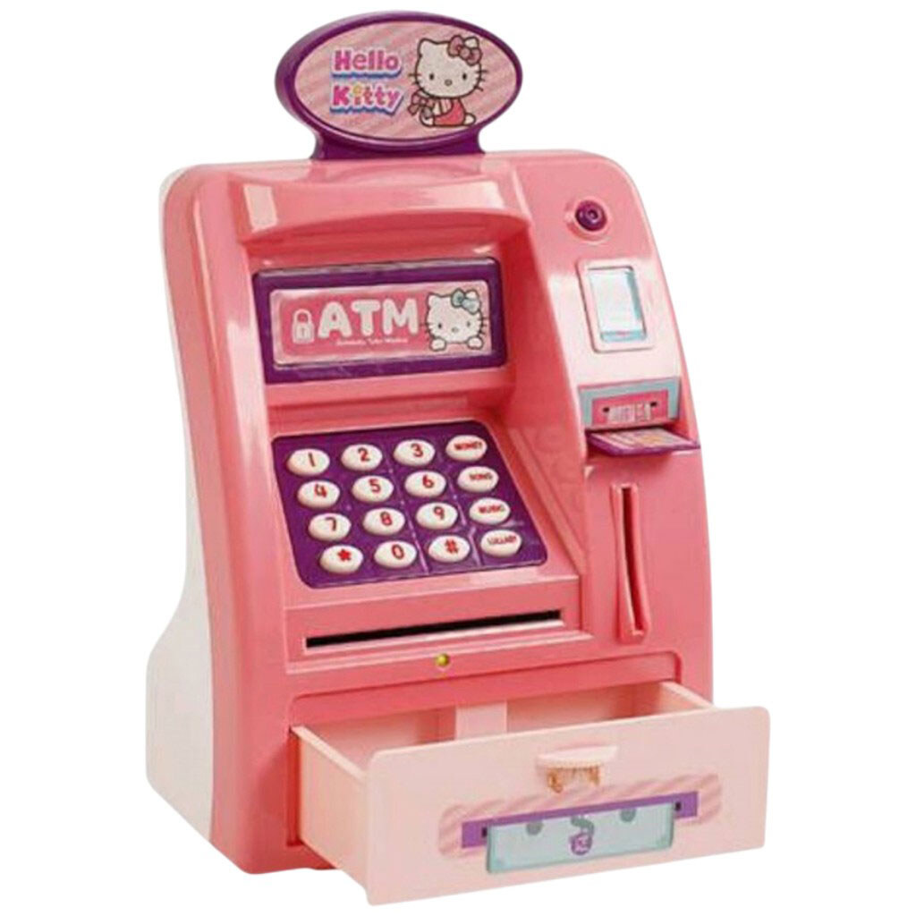 Сейф "Банкомат: Хелоу Кітті Санріо", звук, підсвічування, імітація сканування відбитка пальця, банкноти, картка, інструкція, в коробці, Mic - № 1 Сейф "Банкомат: Хелоу Кітті Санріо", звук, підсвічування, імітація сканування відбитка пальця, банкноти, картка, інструкція, в коробці, Mic - № 1