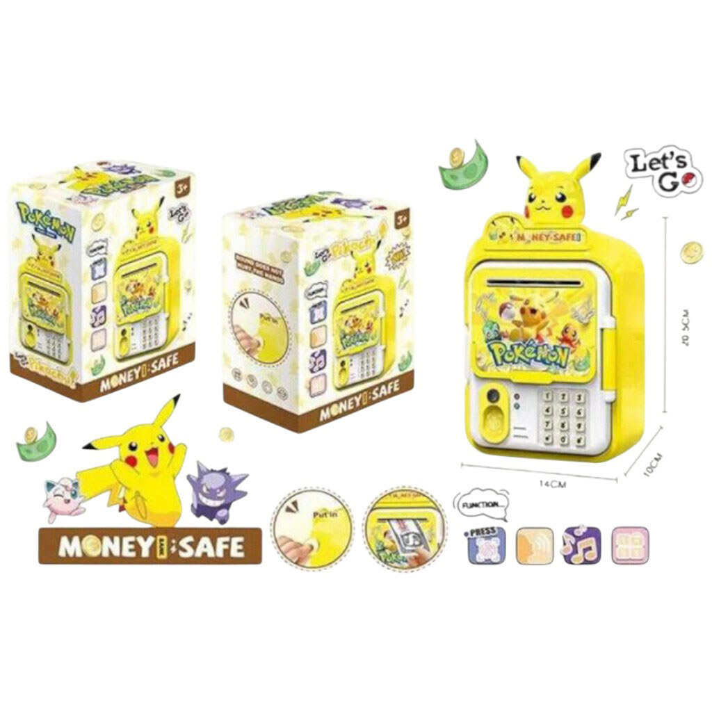 Сейф "Пікачу", звуки, підсвічування, наклейки, іграшкові гроші, в коробці, Mic - № 3 Сейф "Пікачу", звуки, підсвічування, наклейки, іграшкові гроші, в коробці, Mic - № 3
