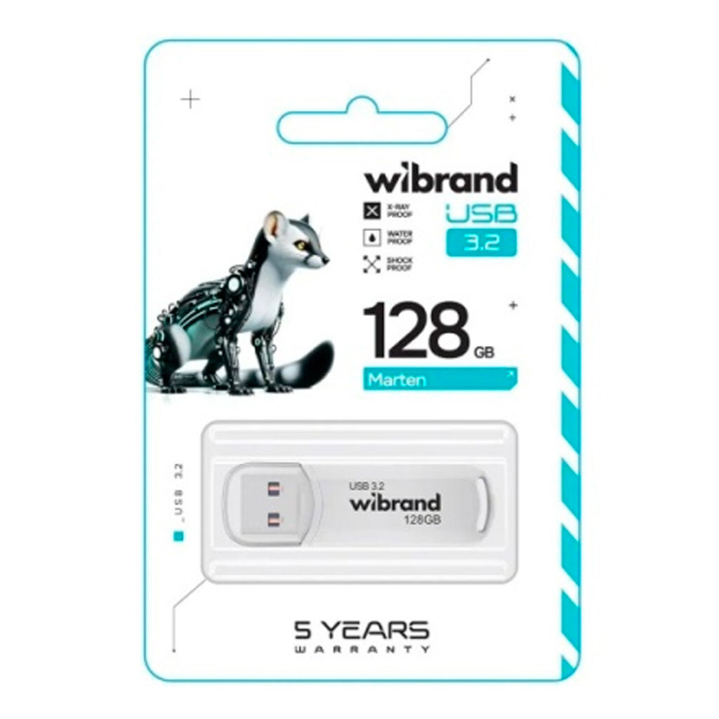 USB Flash Wibrand Marten Gen1, 128 Гб., Белый - № 2 USB Flash Wibrand Marten Gen1, 128 Гб., Белый - № 2