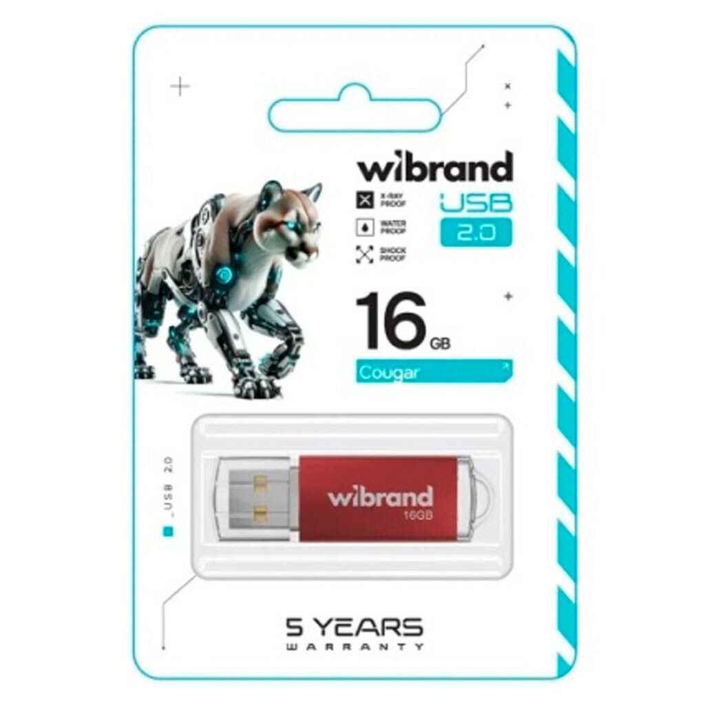 USB Flash Wibrand Cougar, 16 Гб., Красный - № 2 USB Flash Wibrand Cougar, 16 Гб., Красный - № 2