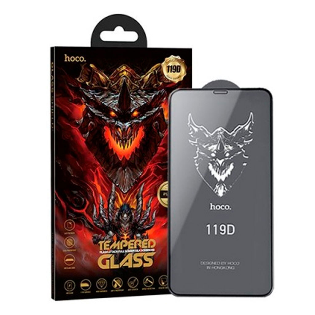 Защитное стекло Apple iPhone 11 Pro Max / iPhone XS Max, Hoco, Черный - № 1 Защитное стекло Apple iPhone 11 Pro Max / iPhone XS Max, Hoco, Черный - № 1