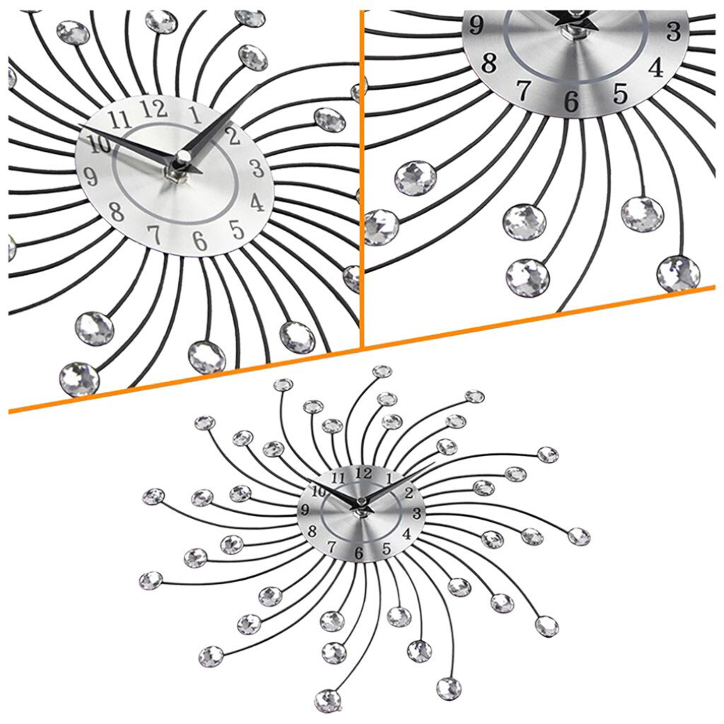Часы настенные круглые декорированные с камнями, d=33 см - № 3 Часы настенные круглые декорированные с камнями, d=33 см - № 3